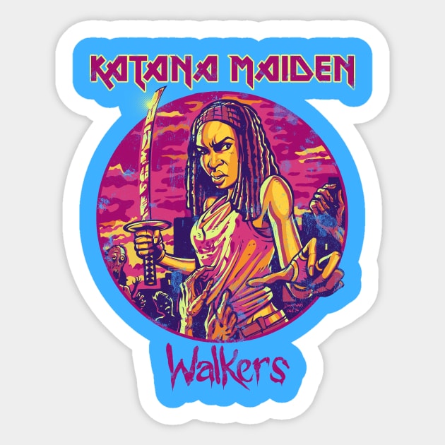 The Katana Maiden [alt. colors] Sticker by DonovanAlex